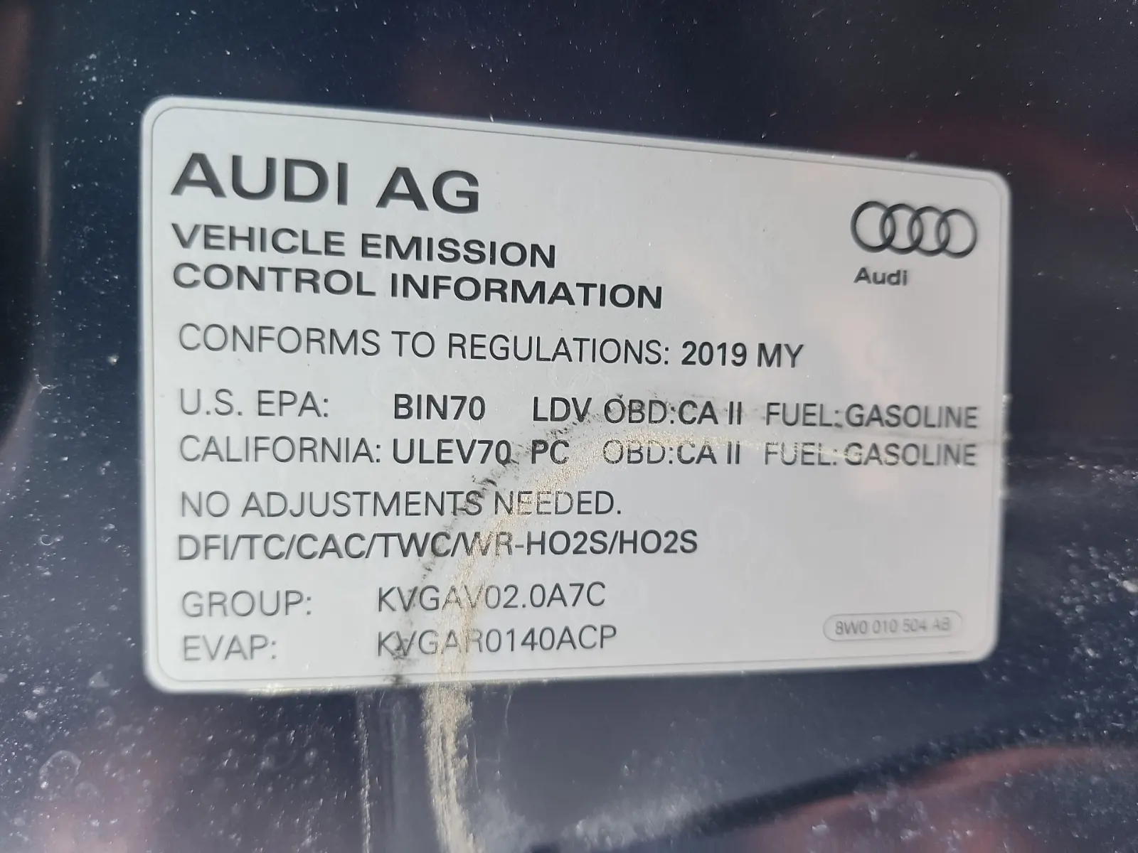 Emission Sticker Photo