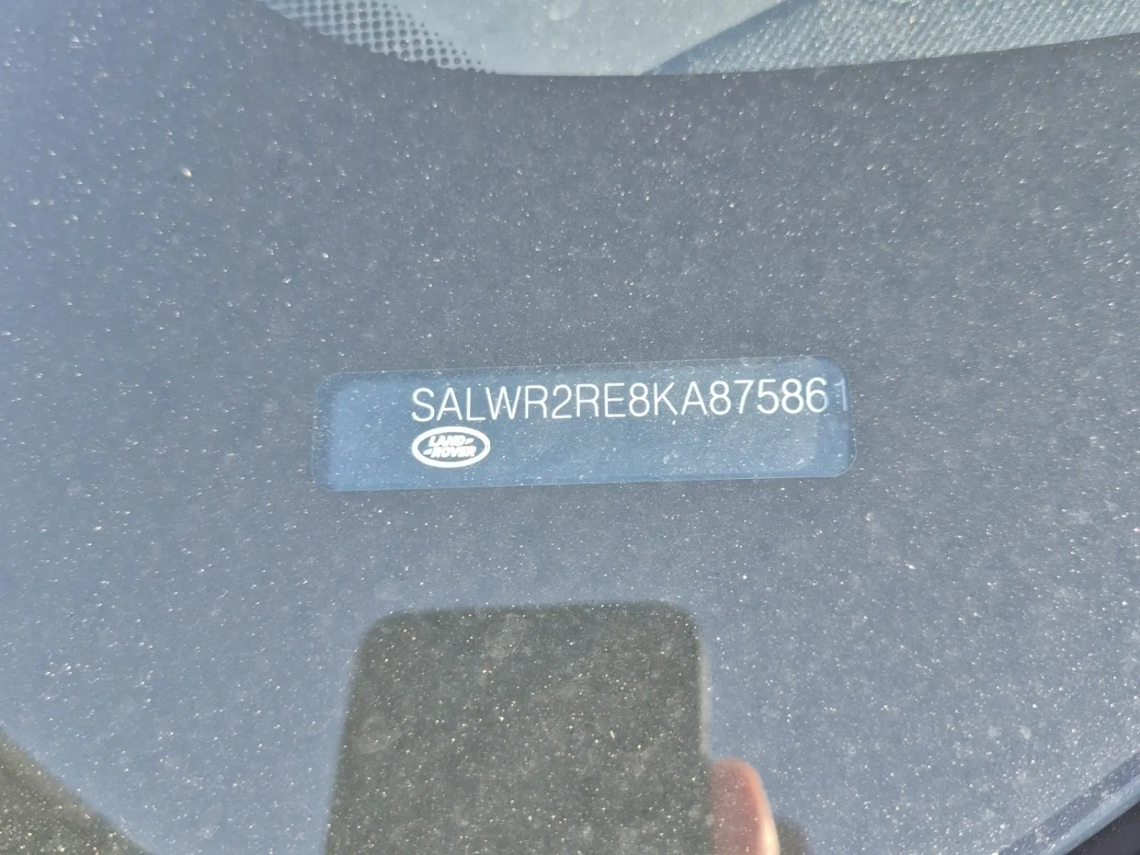 Dash VIN Plate Photo