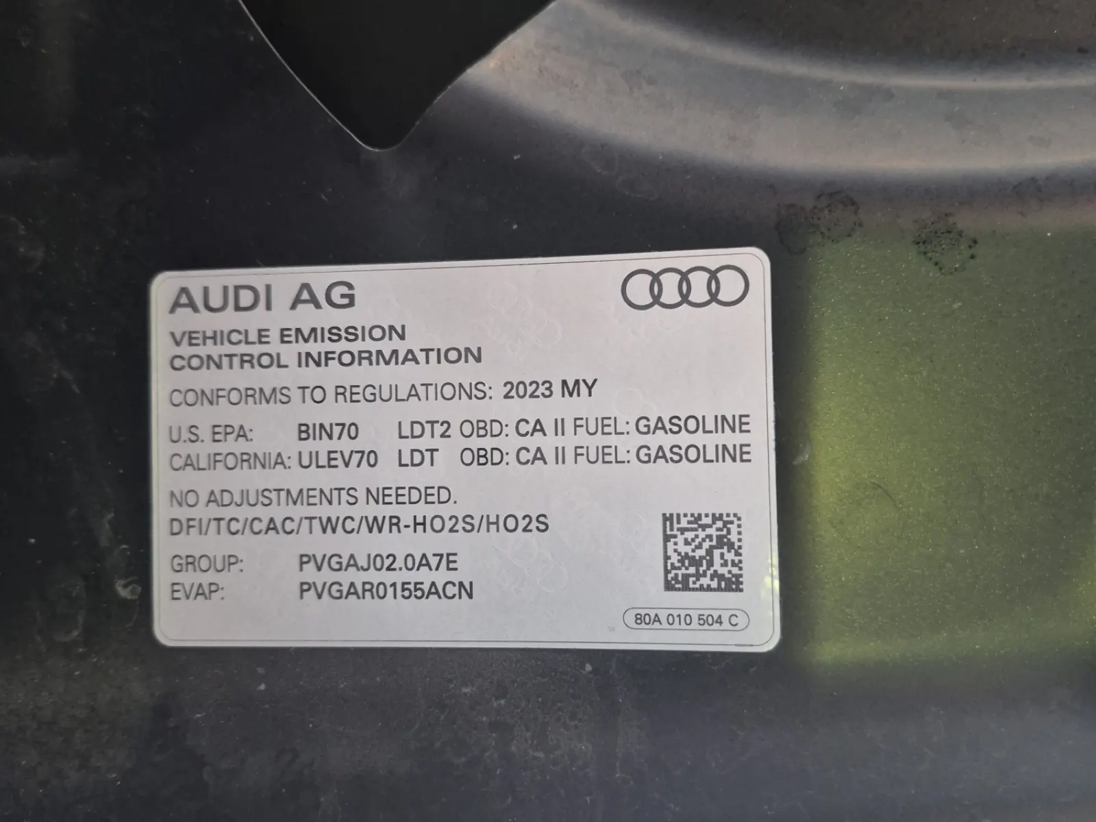 Emission Sticker Photo