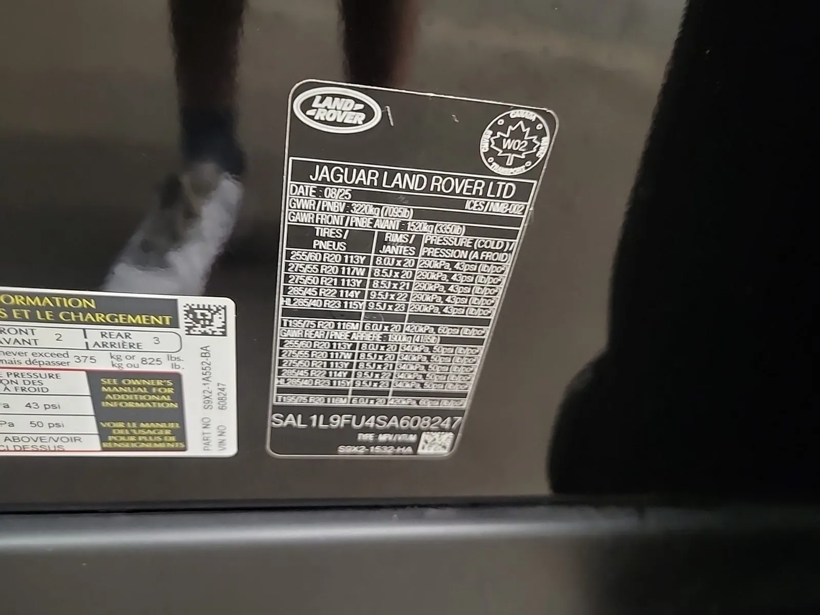 VIN Sticker Photo
