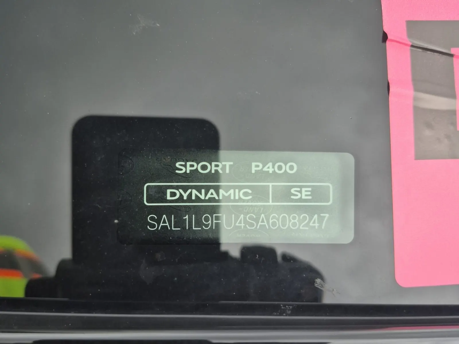 Dash VIN Plate Photo