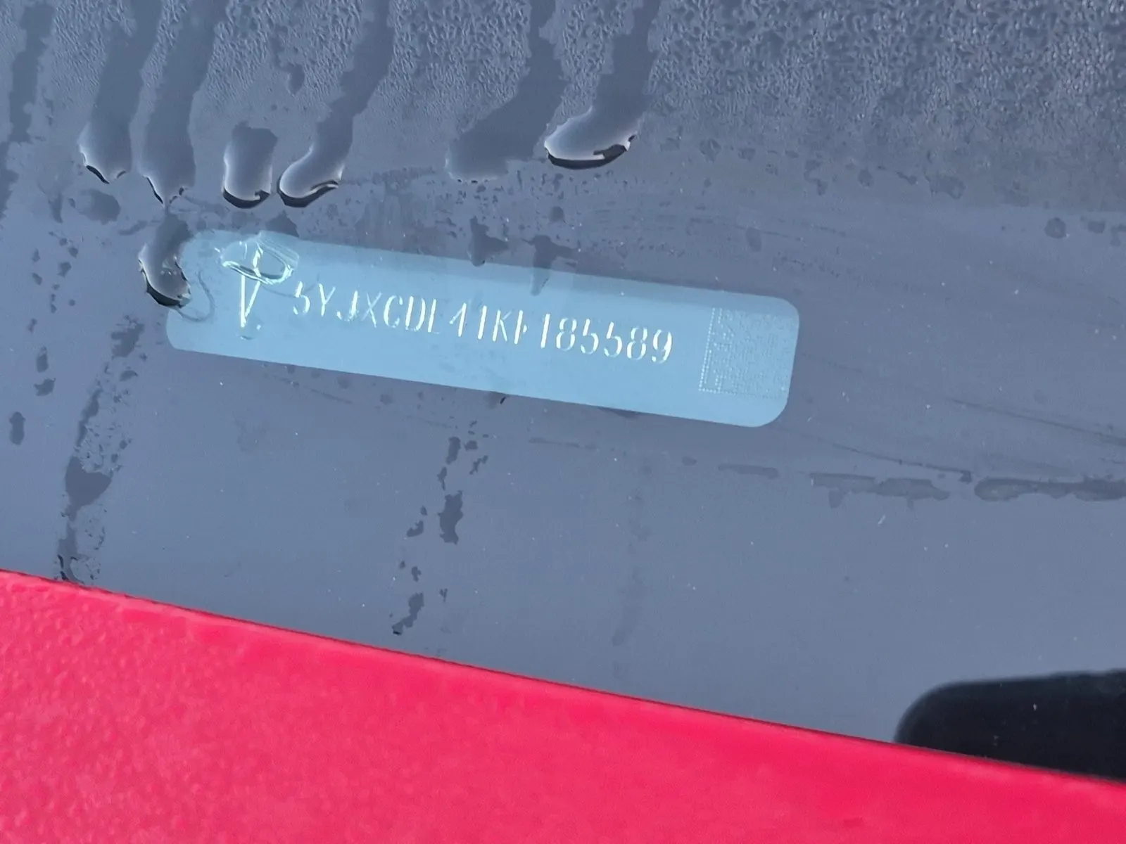 Dash VIN Plate Photo
