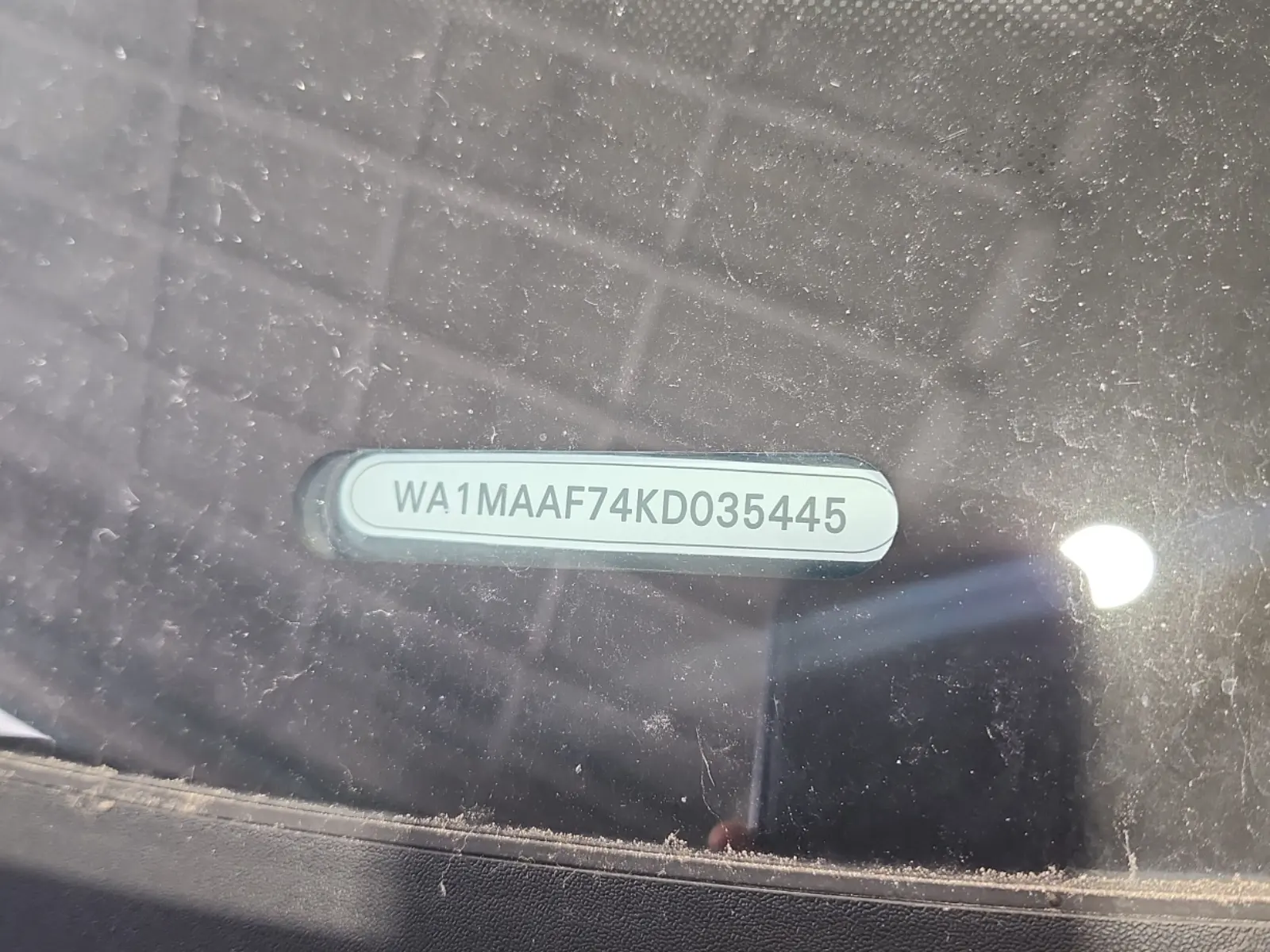Dash VIN Plate Photo