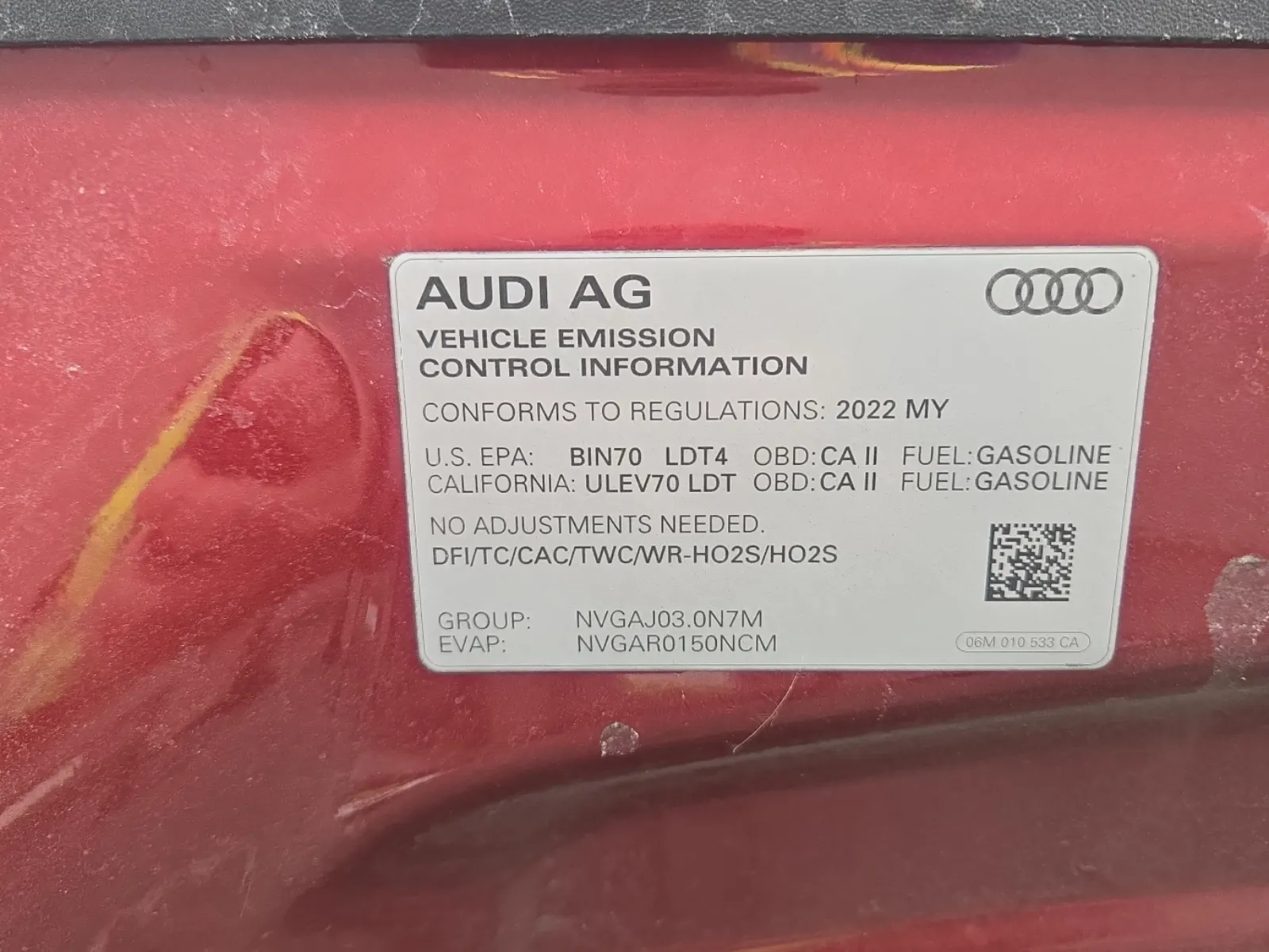 Emission Sticker Photo
