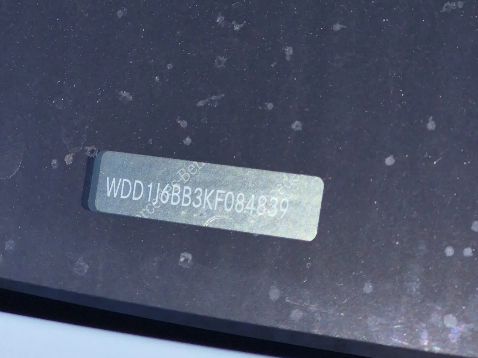 Dash VIN Plate Photo