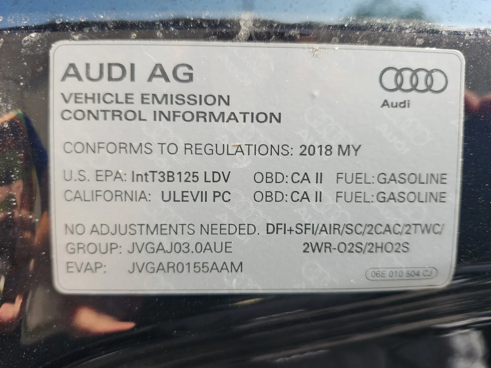 Emission Sticker Photo