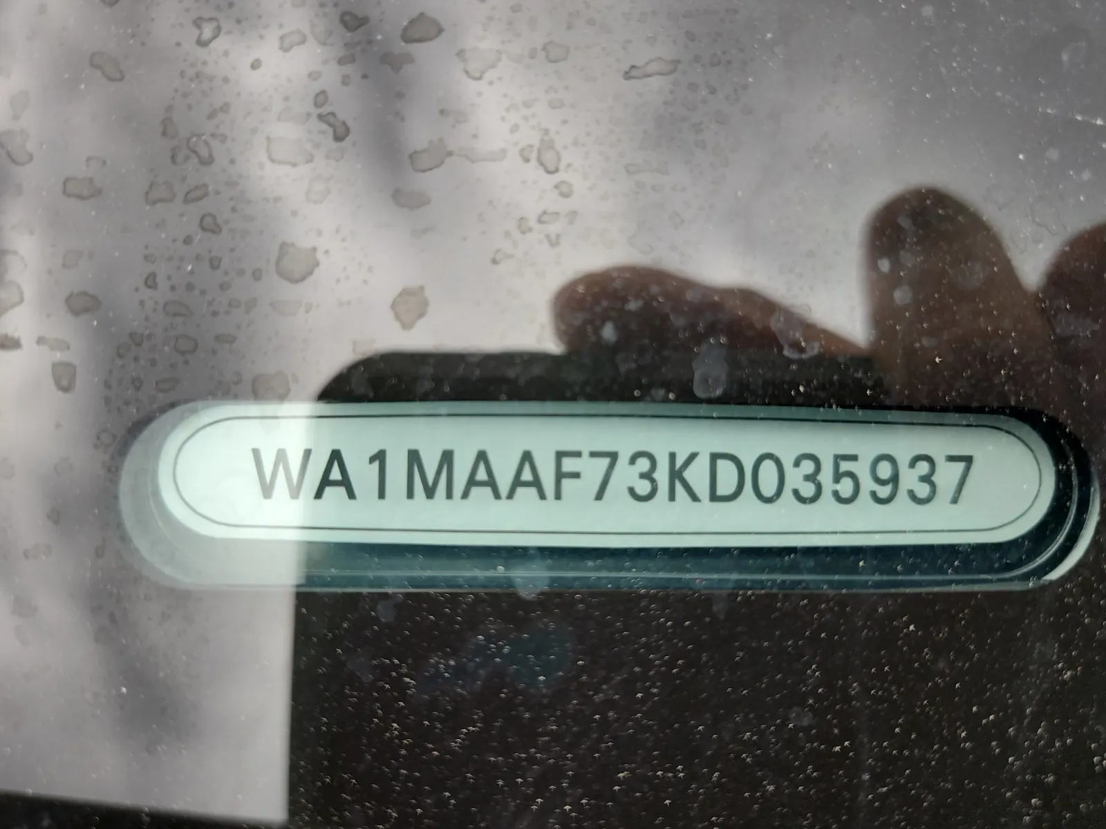 Dash VIN Plate Photo