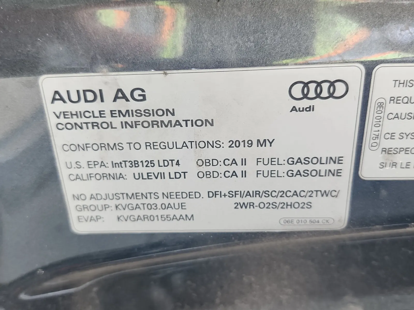 Emission Sticker Photo