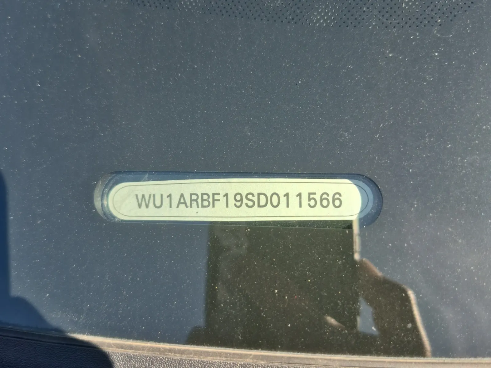 Dash VIN Plate Photo