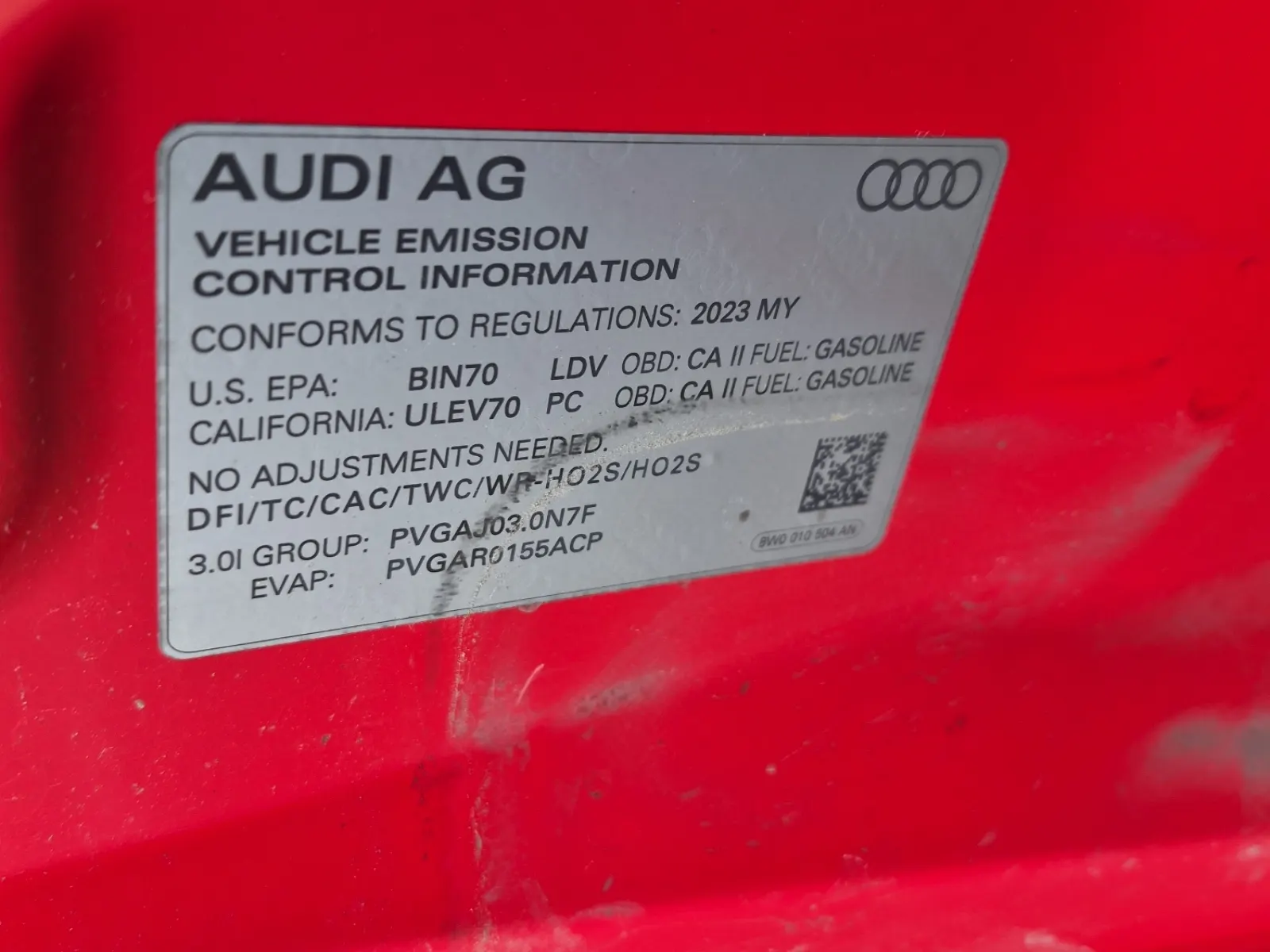 Emission Sticker Photo