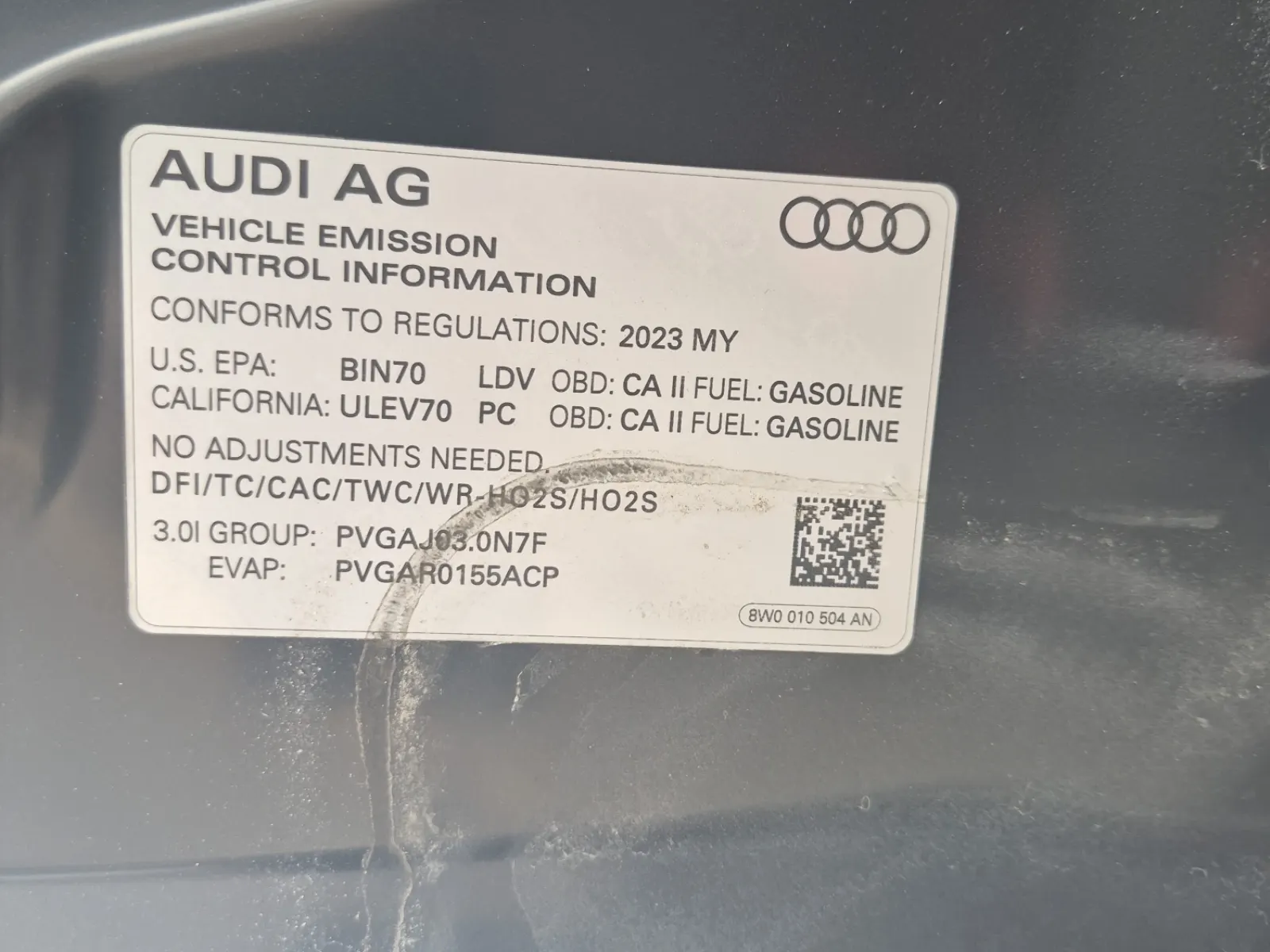 Emission Sticker Photo