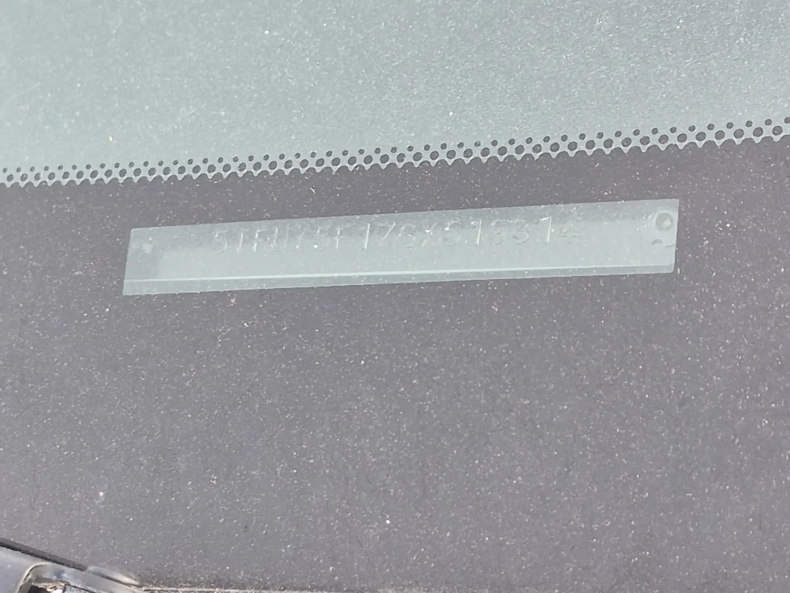 Dash VIN Plate Photo