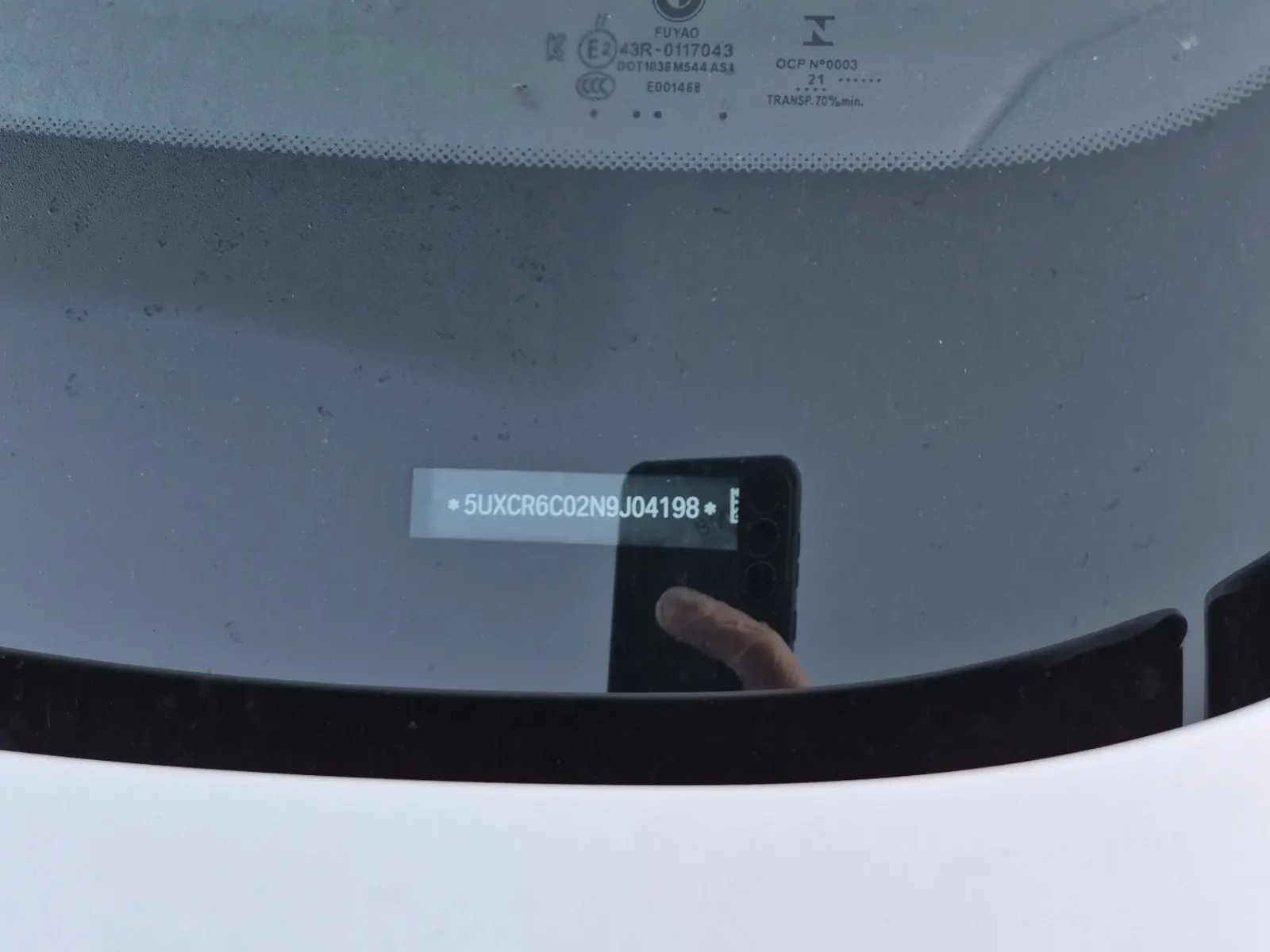 Dash VIN Plate Photo