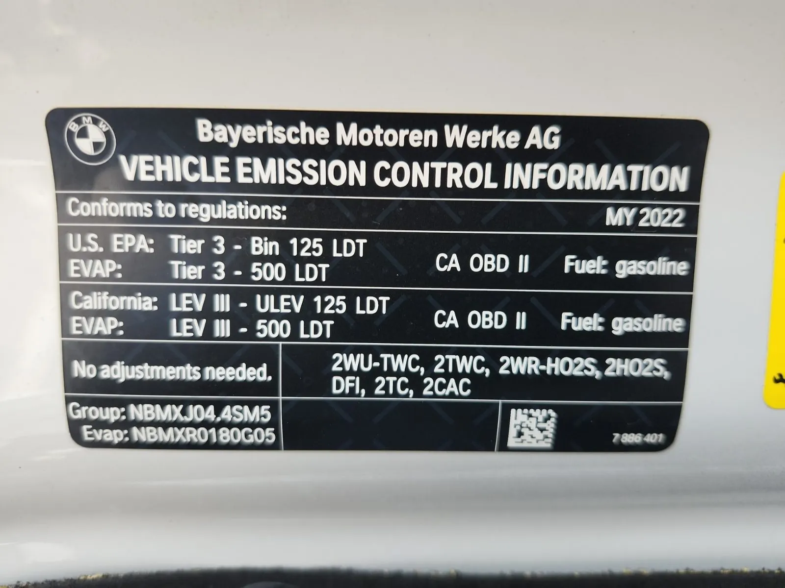 Emission Sticker Photo