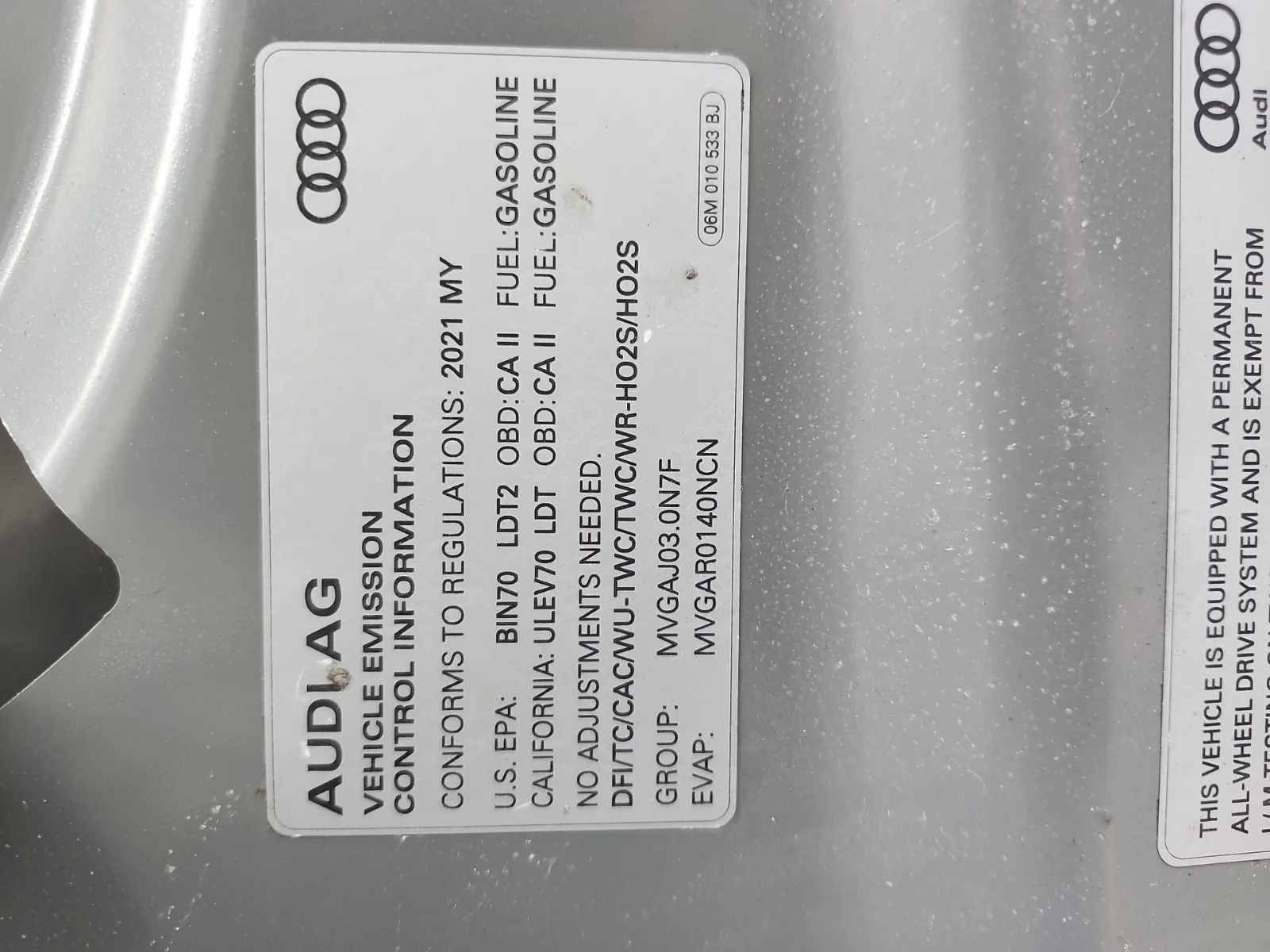 Emission Sticker Photo