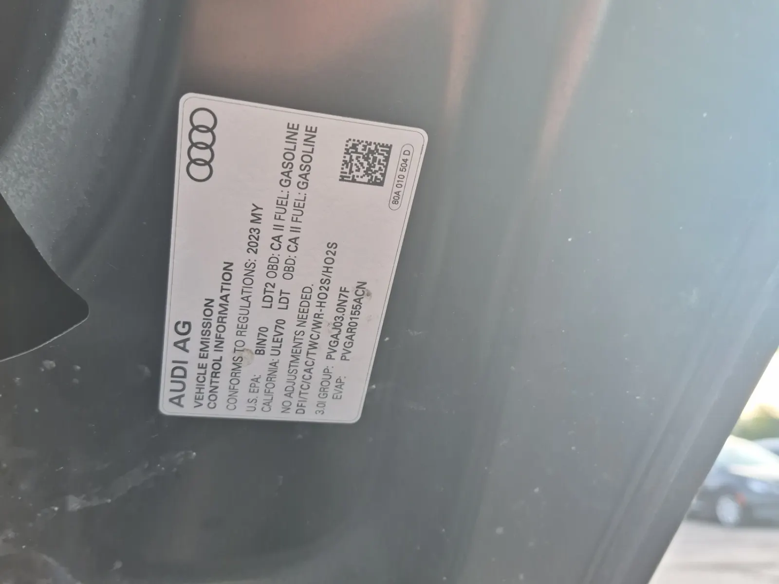 Emission Sticker Photo