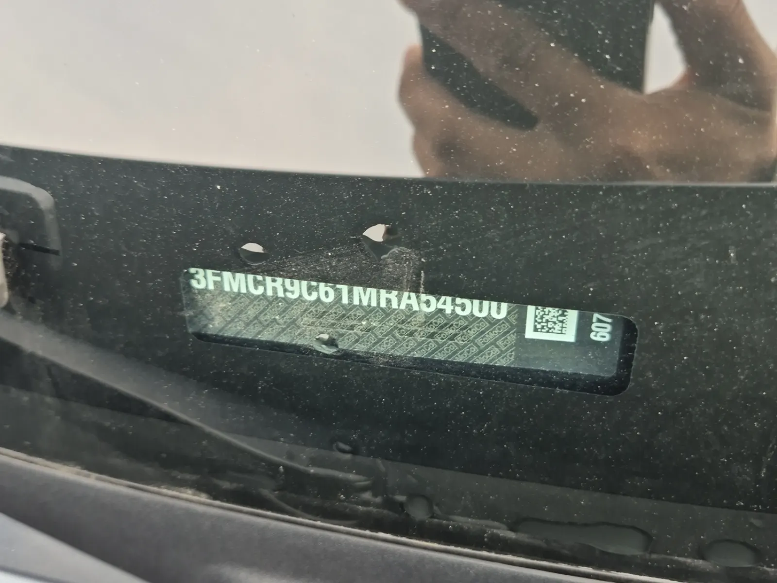 Dash VIN Plate Photo