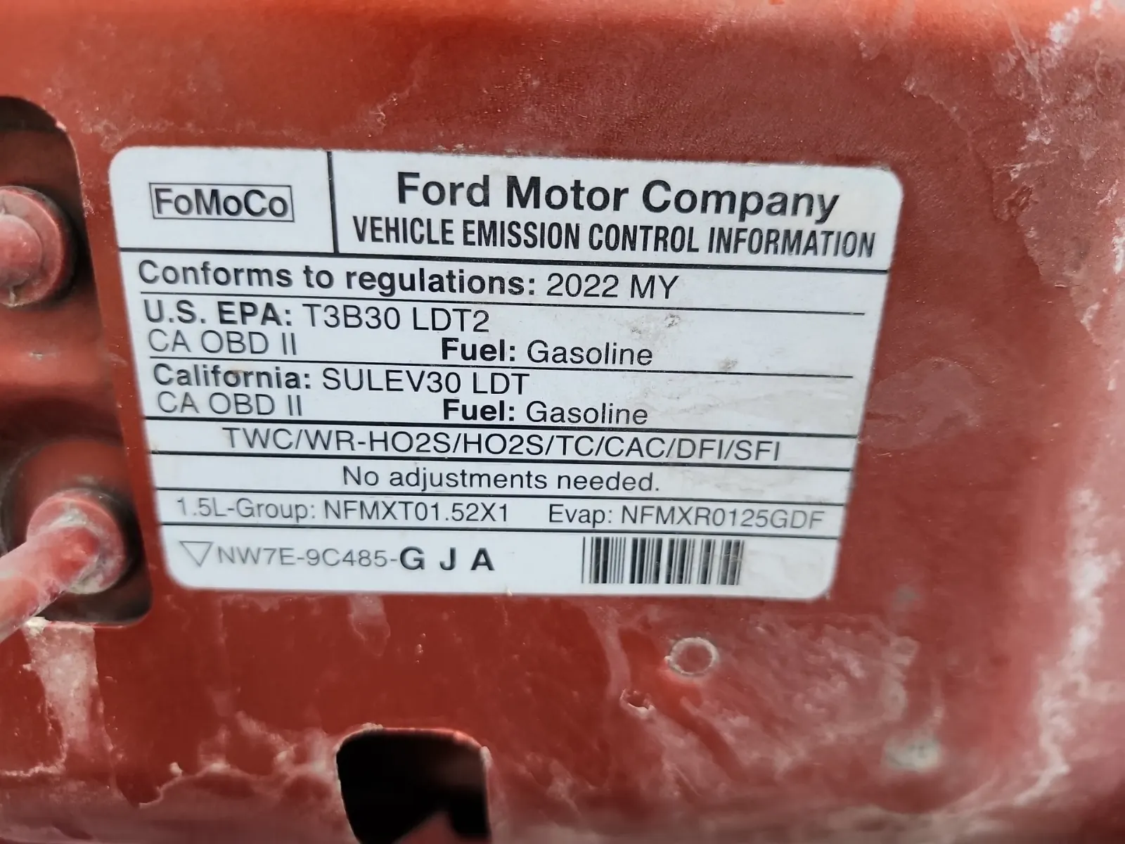 Emission Sticker Photo