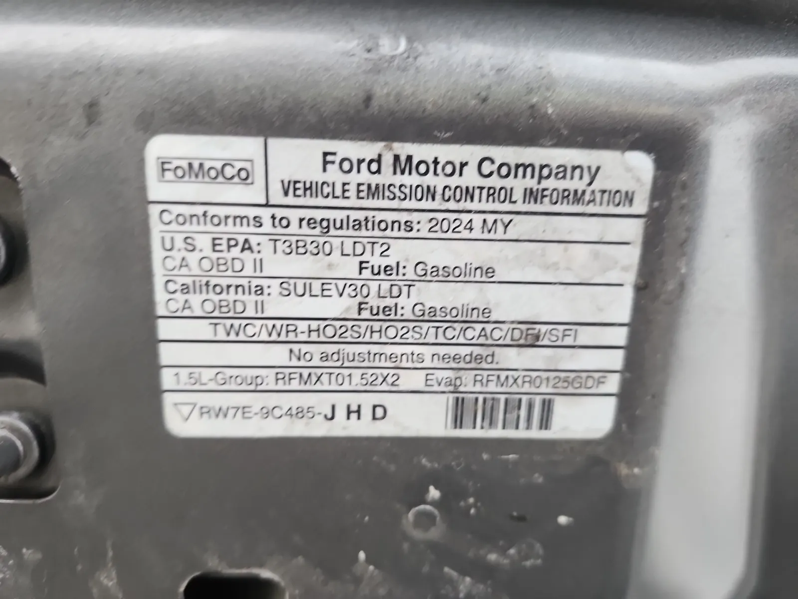 Emission Sticker Photo
