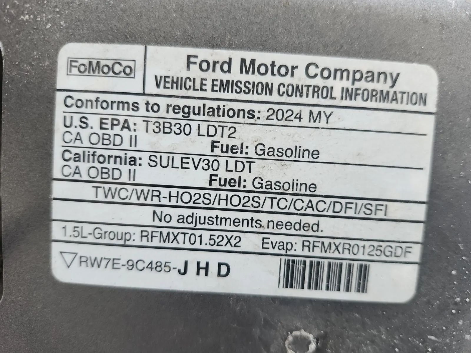 Emission Sticker Photo