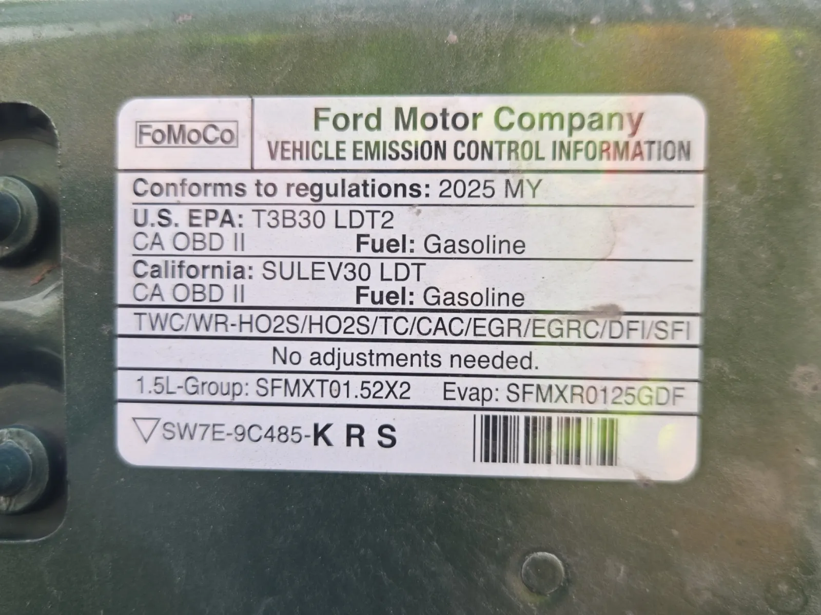 Emission Sticker Photo