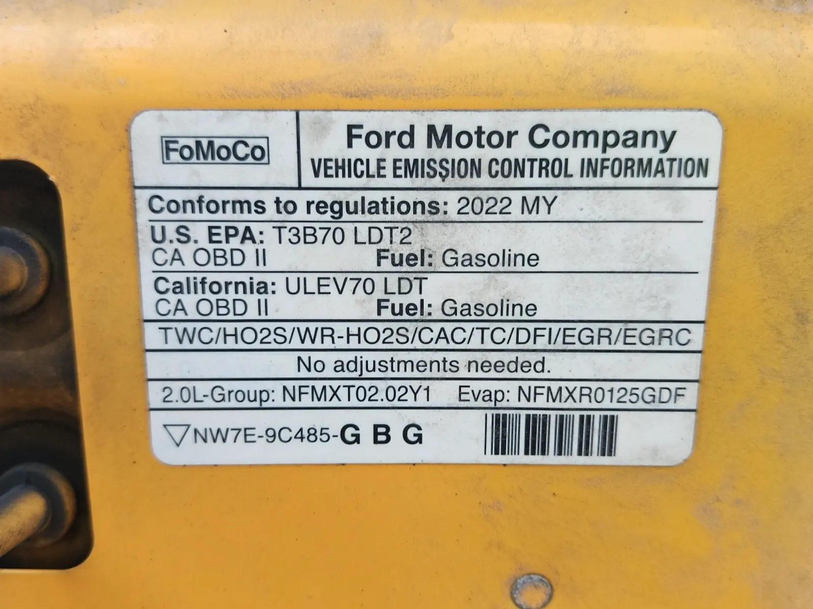 Emission Sticker Photo