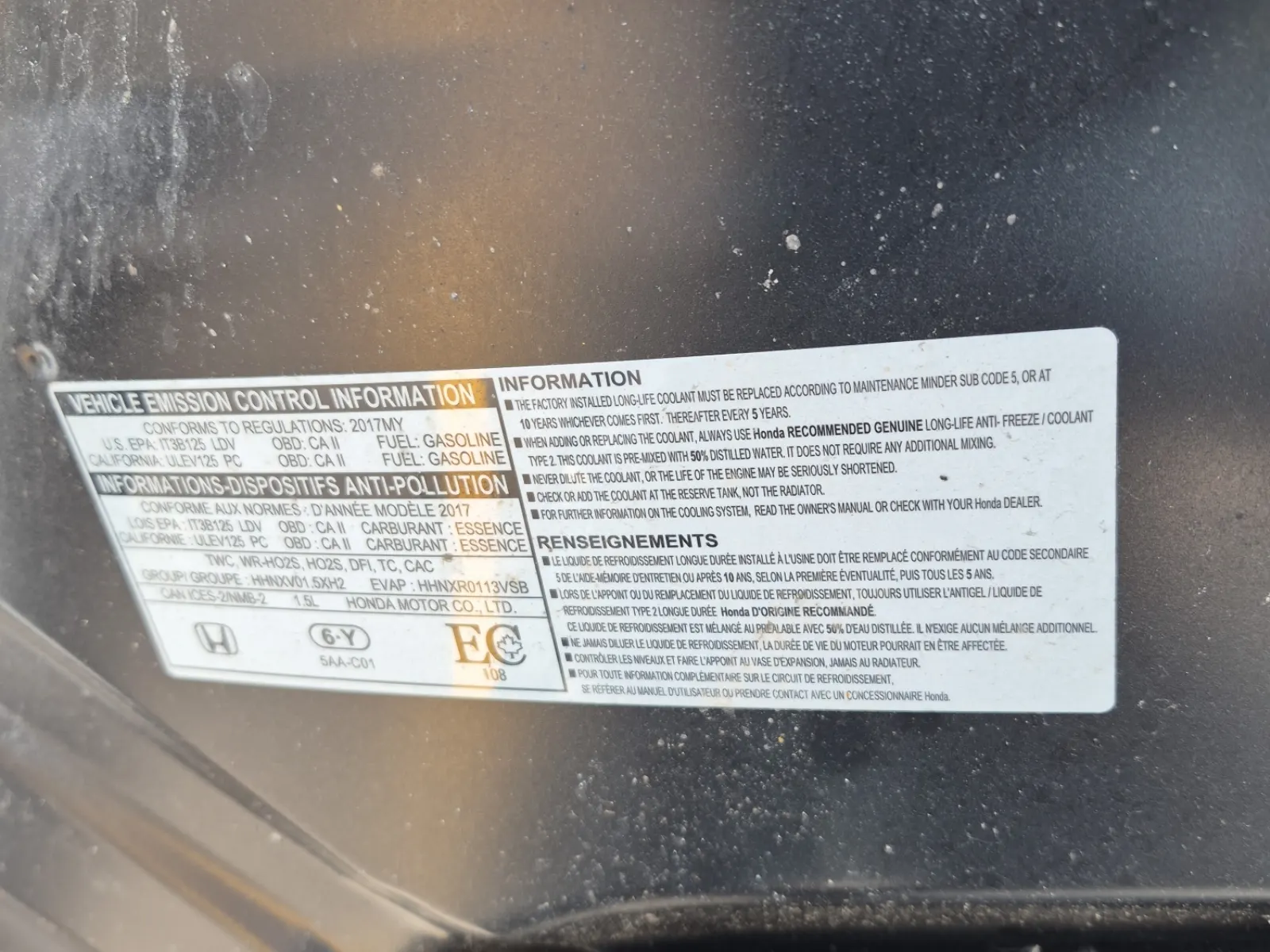 Emission Sticker Photo