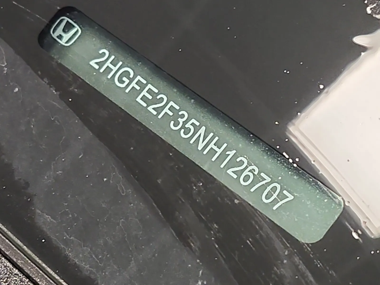 Dash VIN Plate Photo