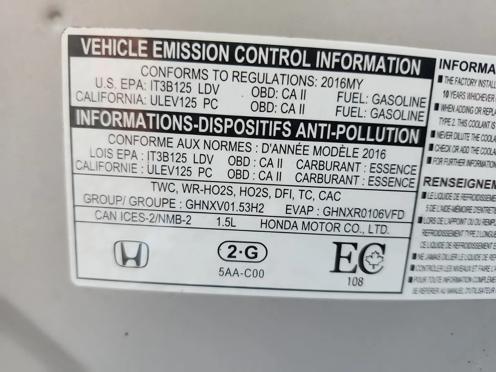 Emission Sticker Photo