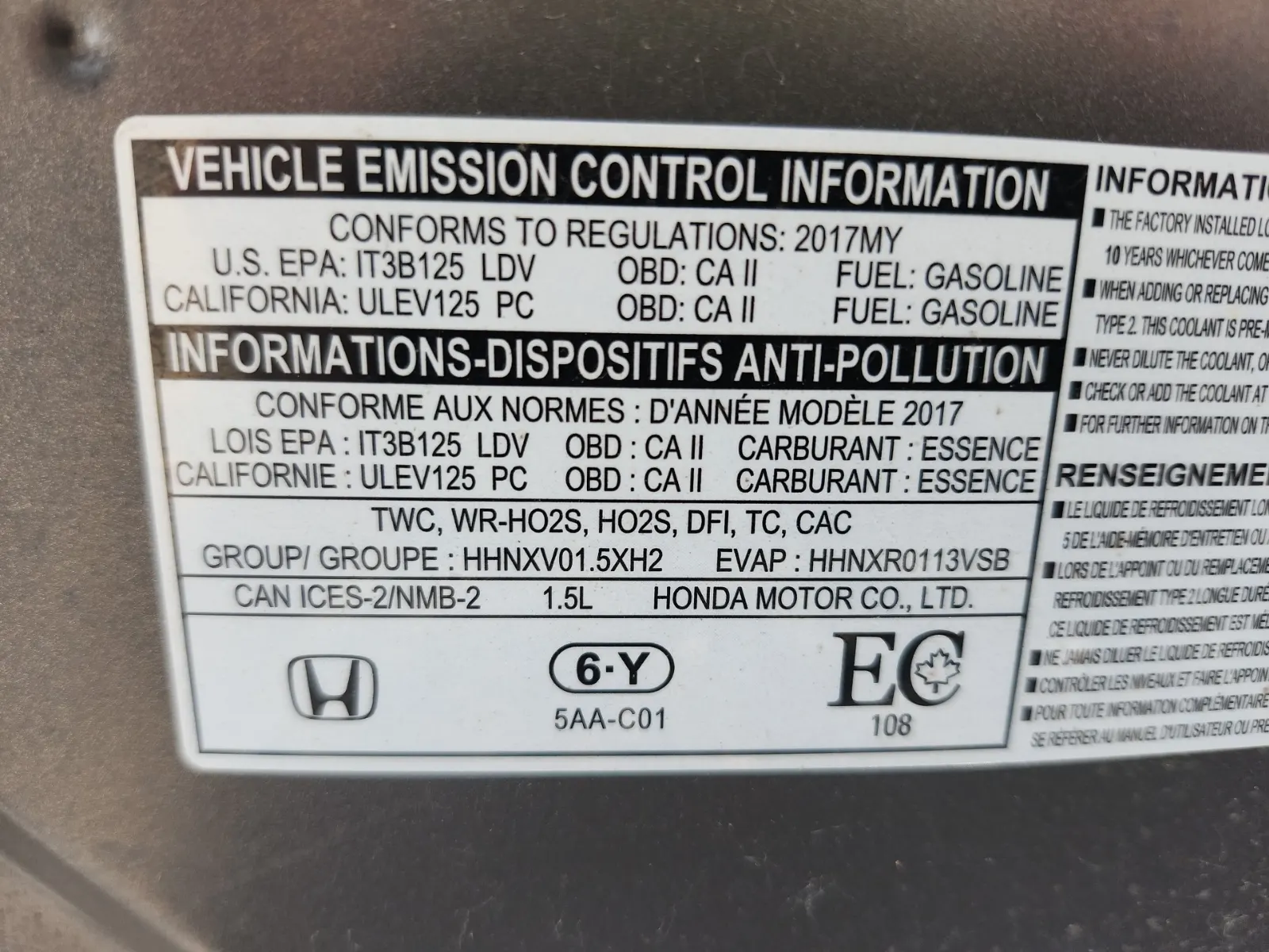 Emission Sticker Photo