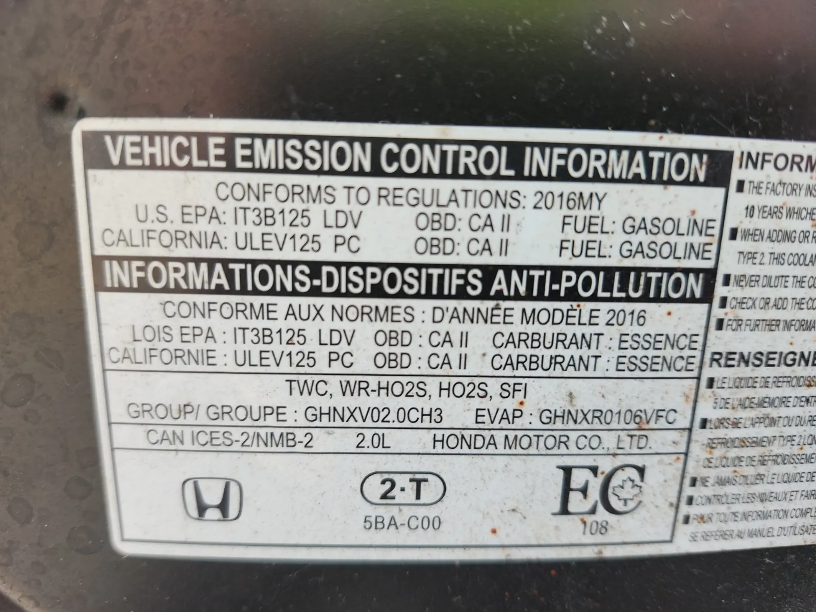 Emission Sticker Photo