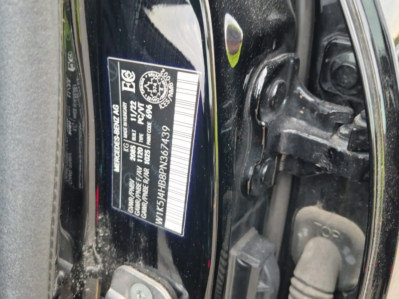 VIN Sticker Photo