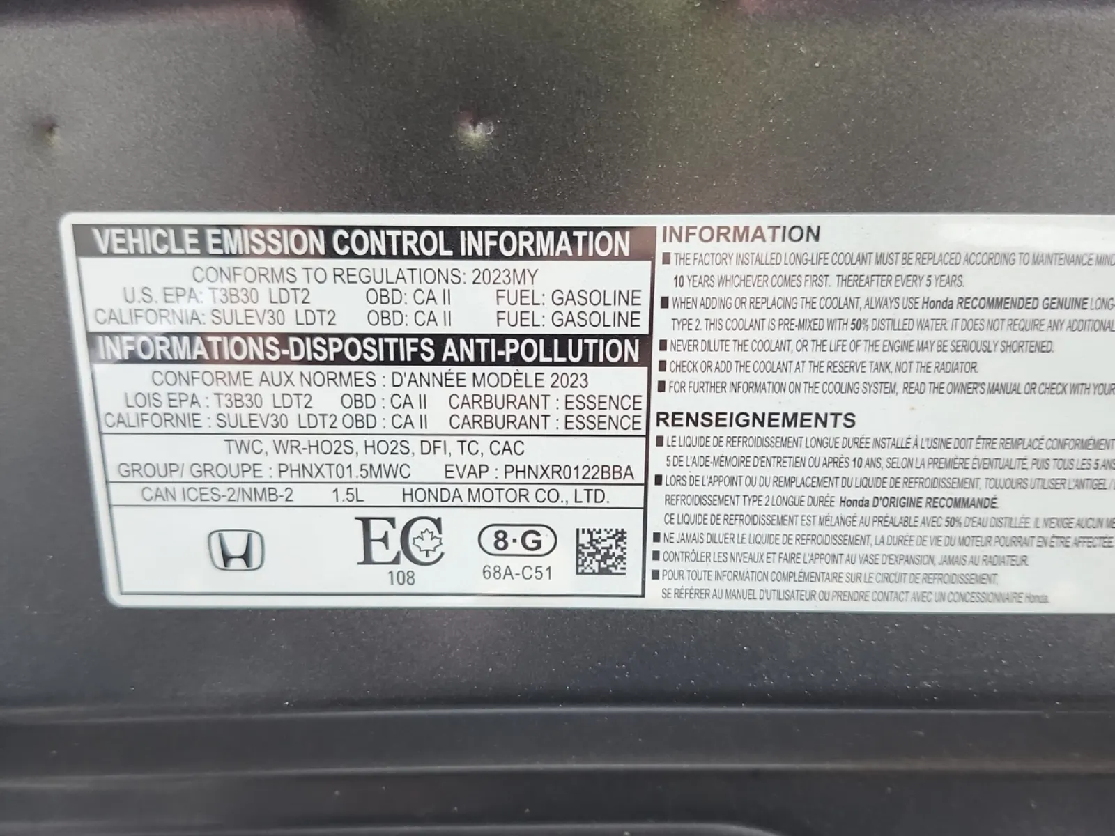 Emission Sticker Photo