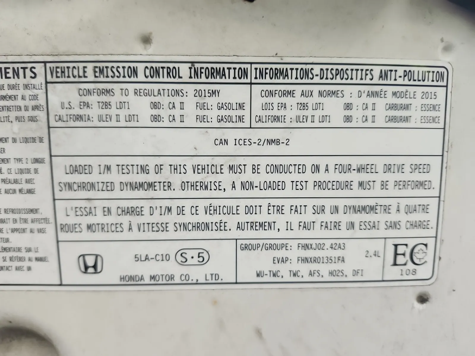 Emission Sticker Photo