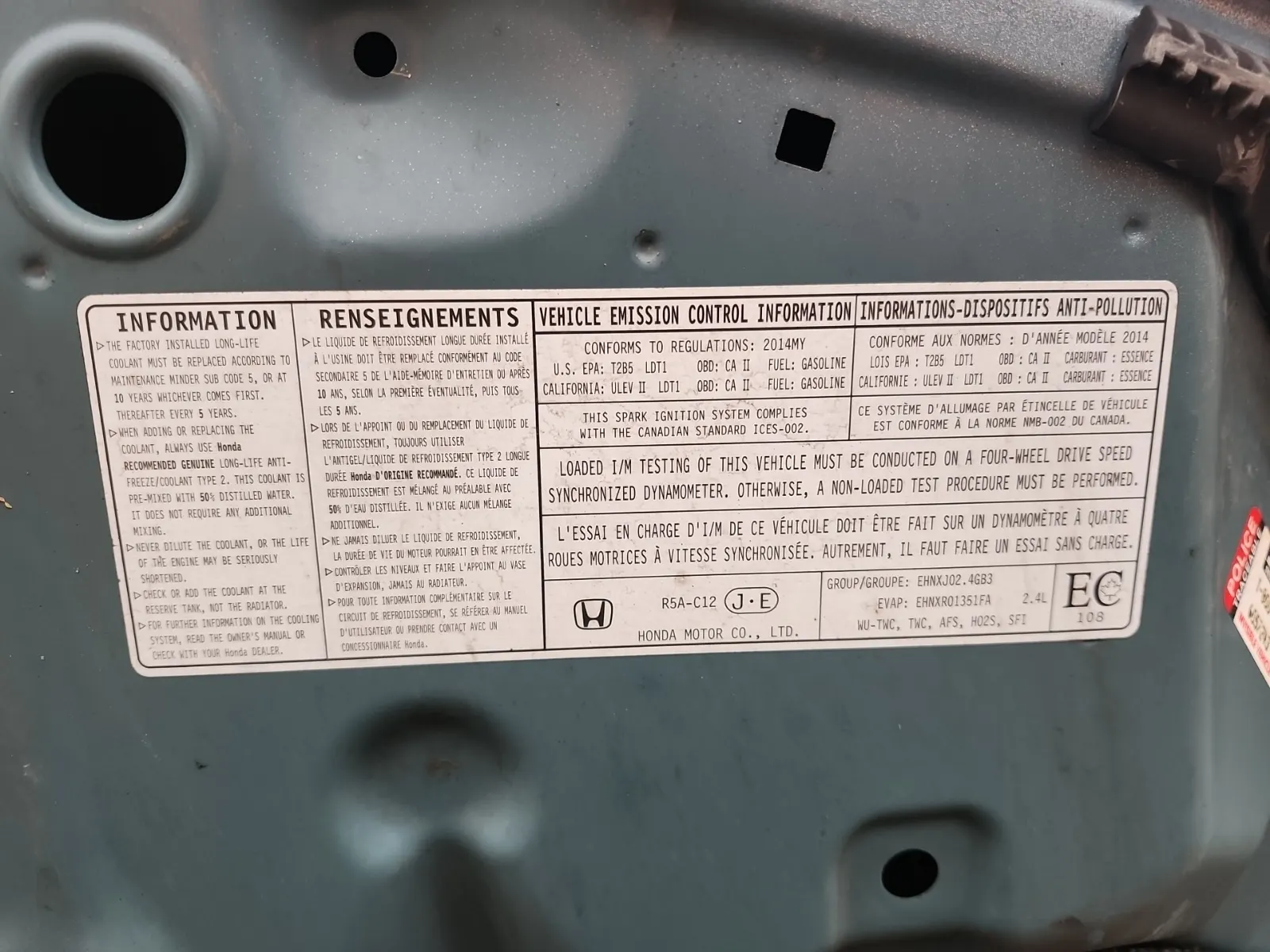 Emission Sticker Photo