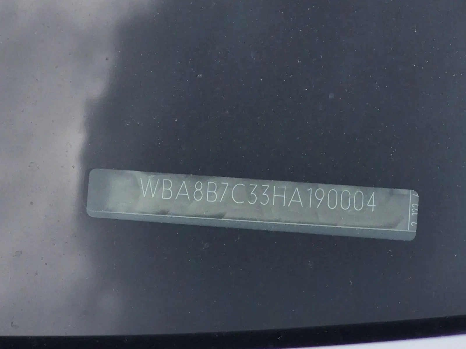 Dash VIN Plate Photo