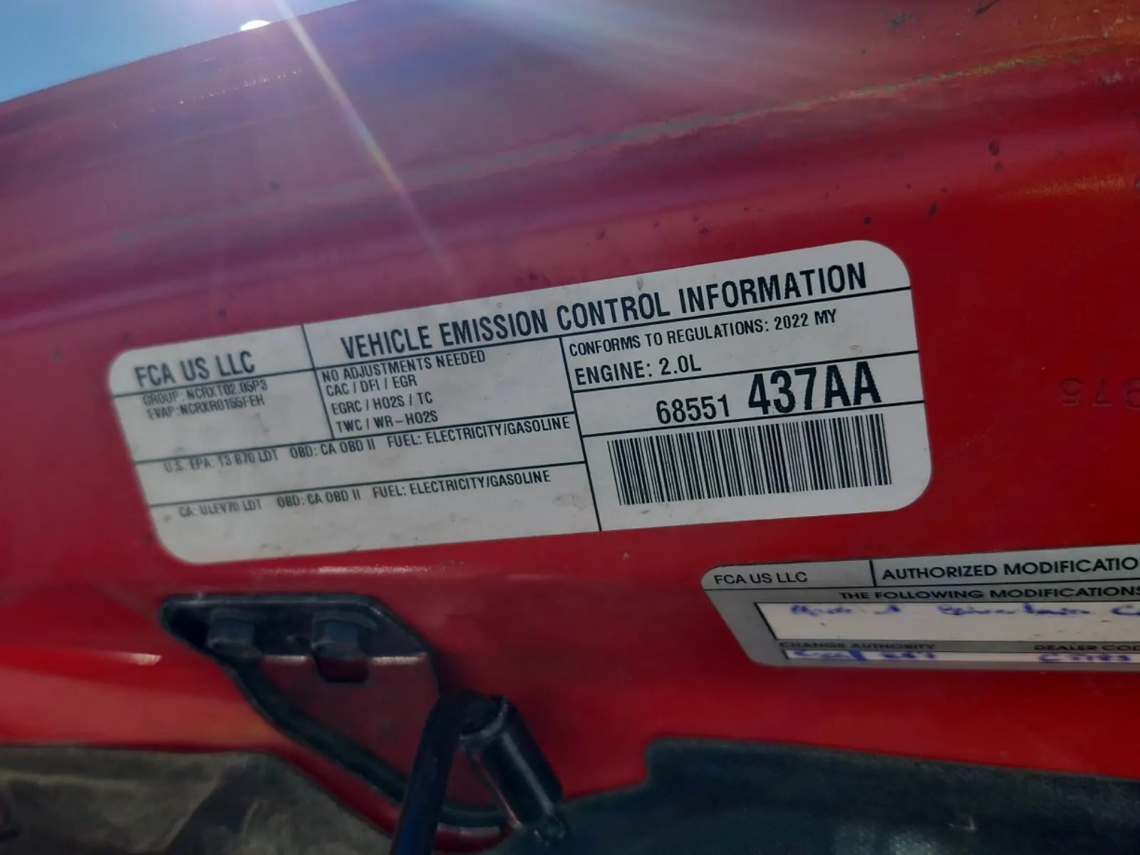 Emission Sticker Photo
