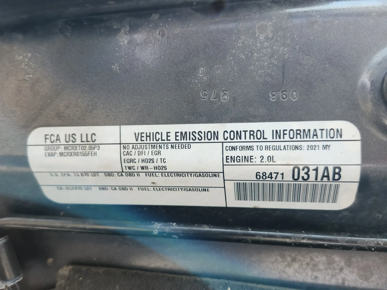 Emission Sticker Photo