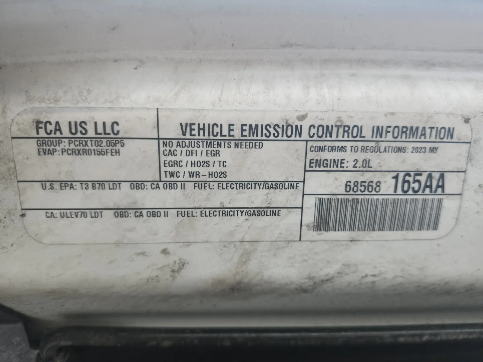 Emission Sticker Photo