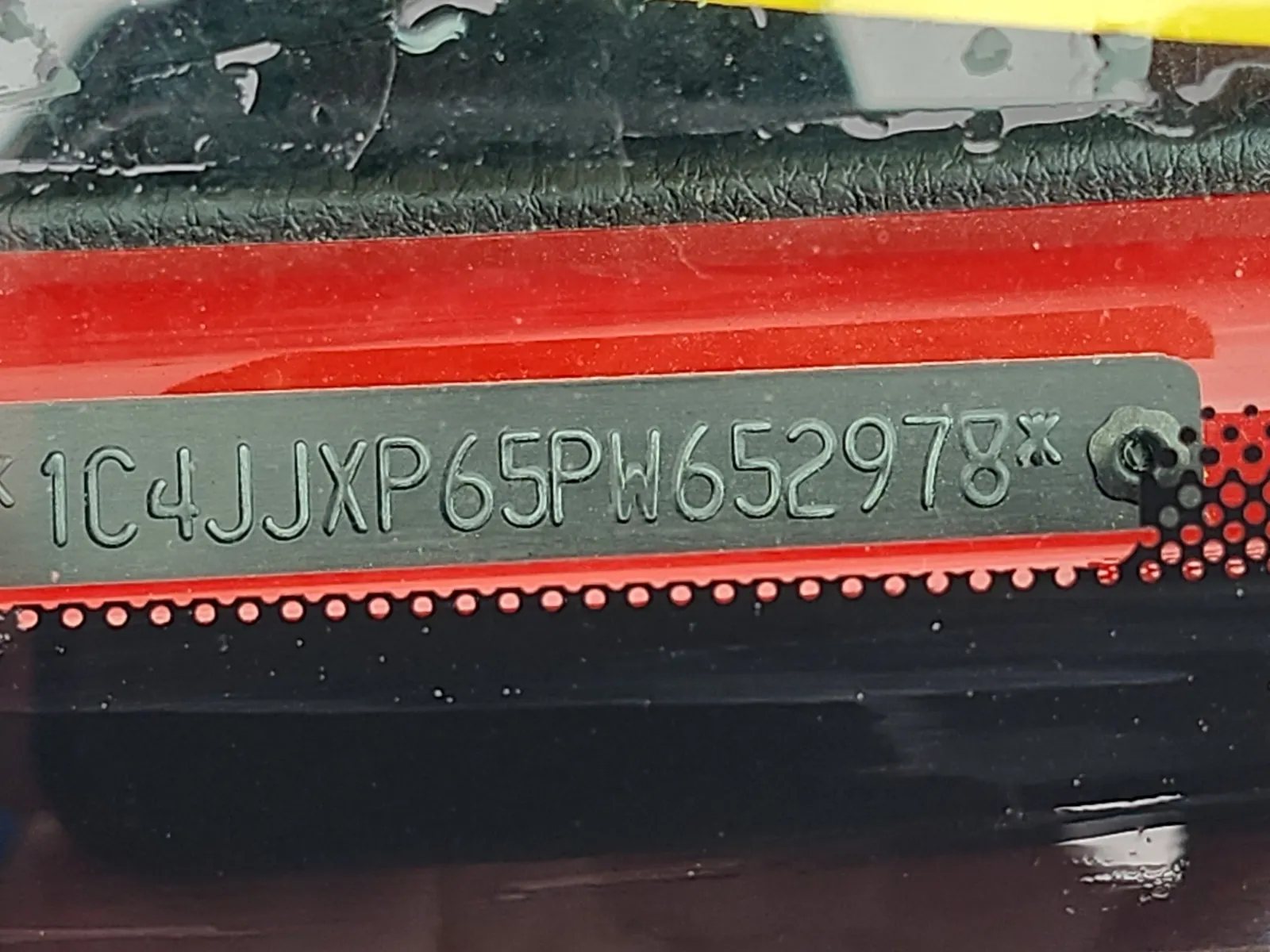 Dash VIN Plate Photo