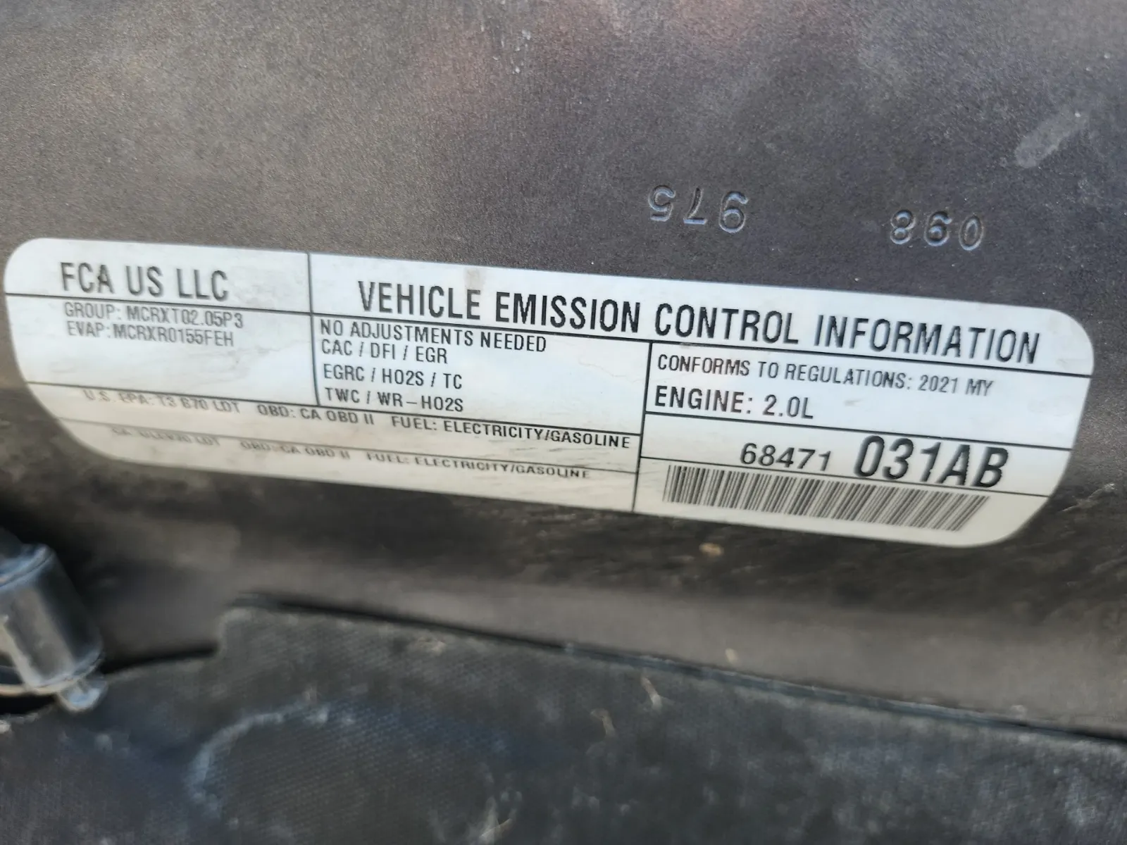 Emission Sticker Photo