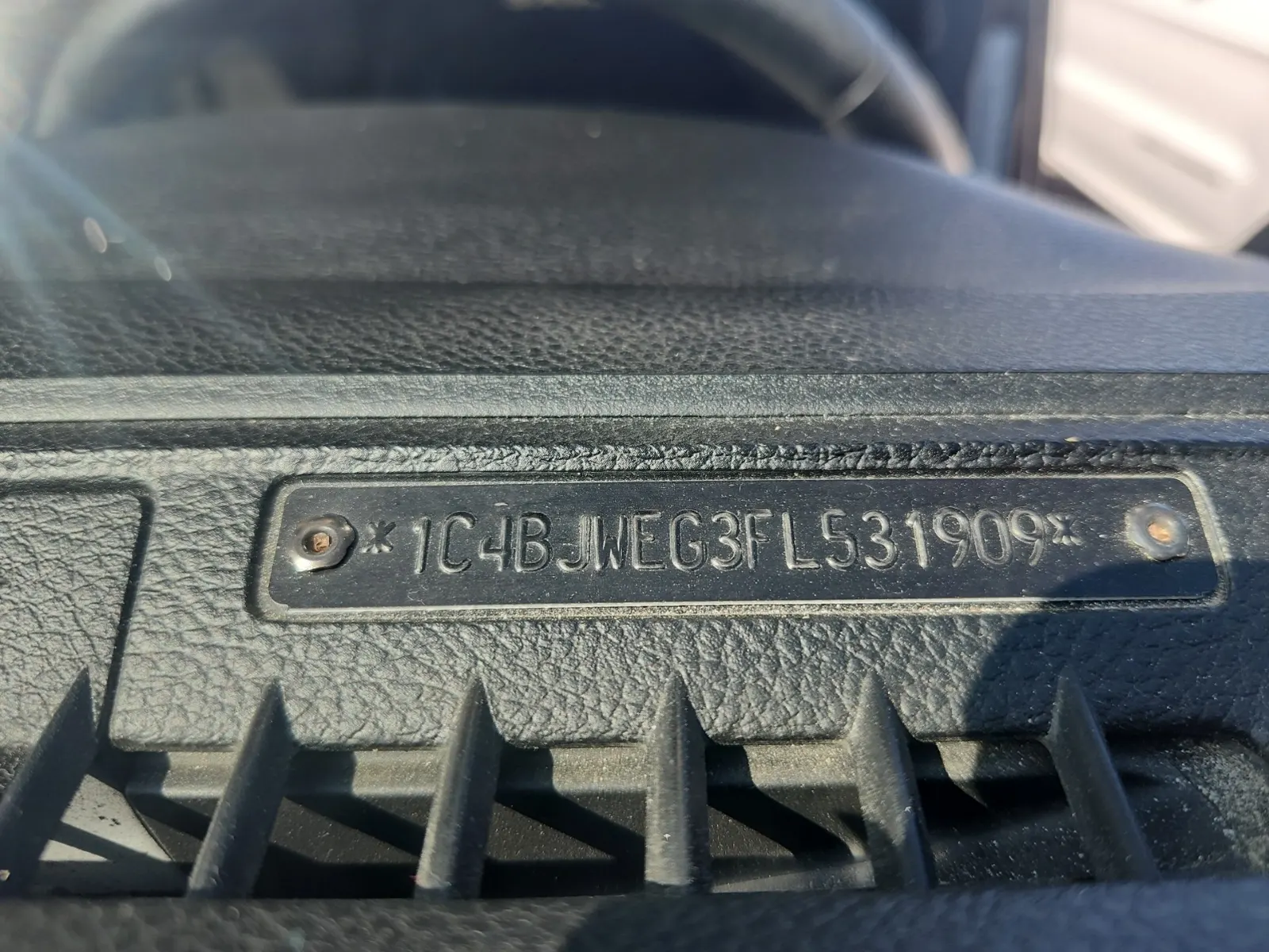 Dash VIN Plate Photo