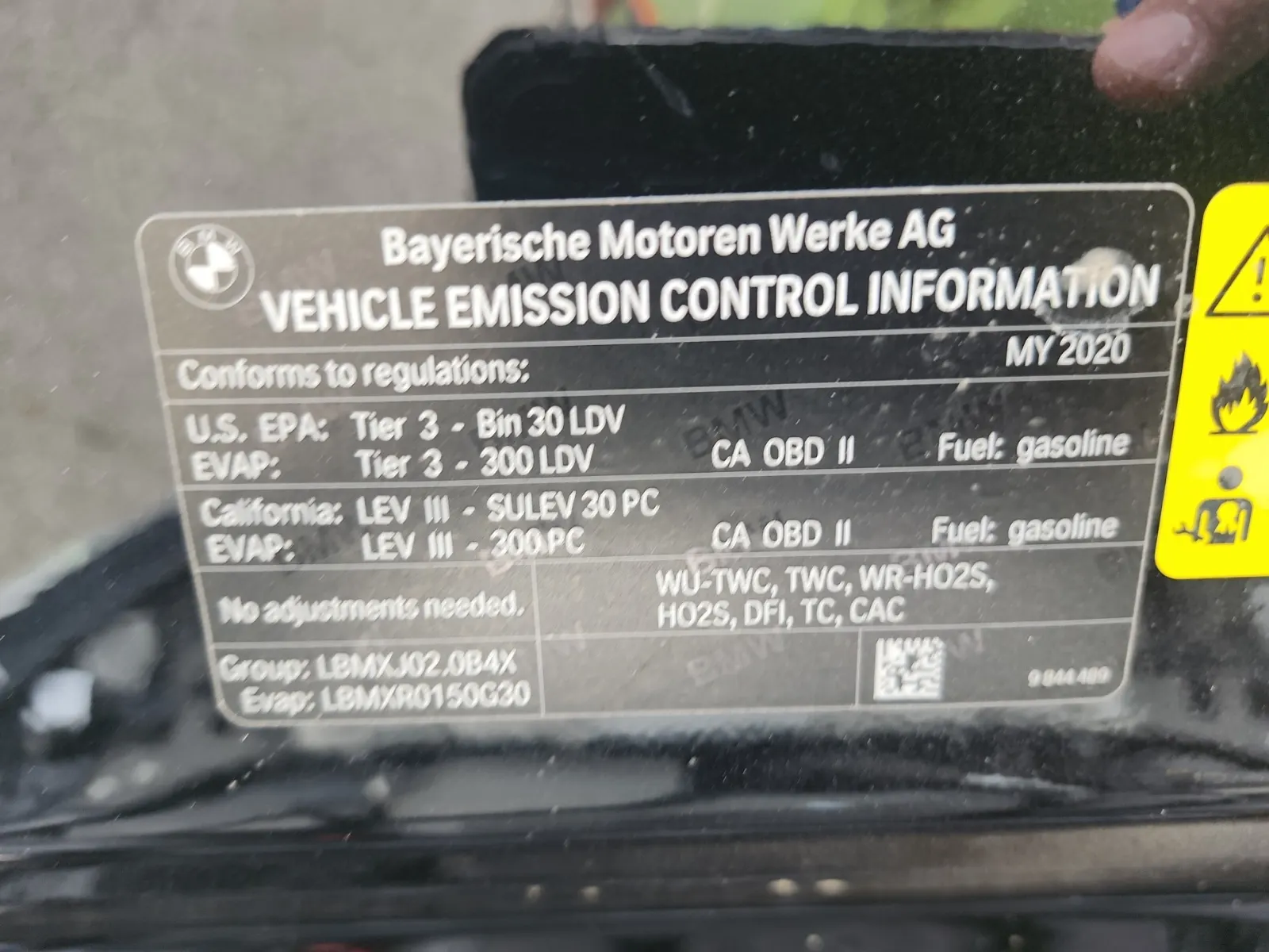 Emission Sticker Photo