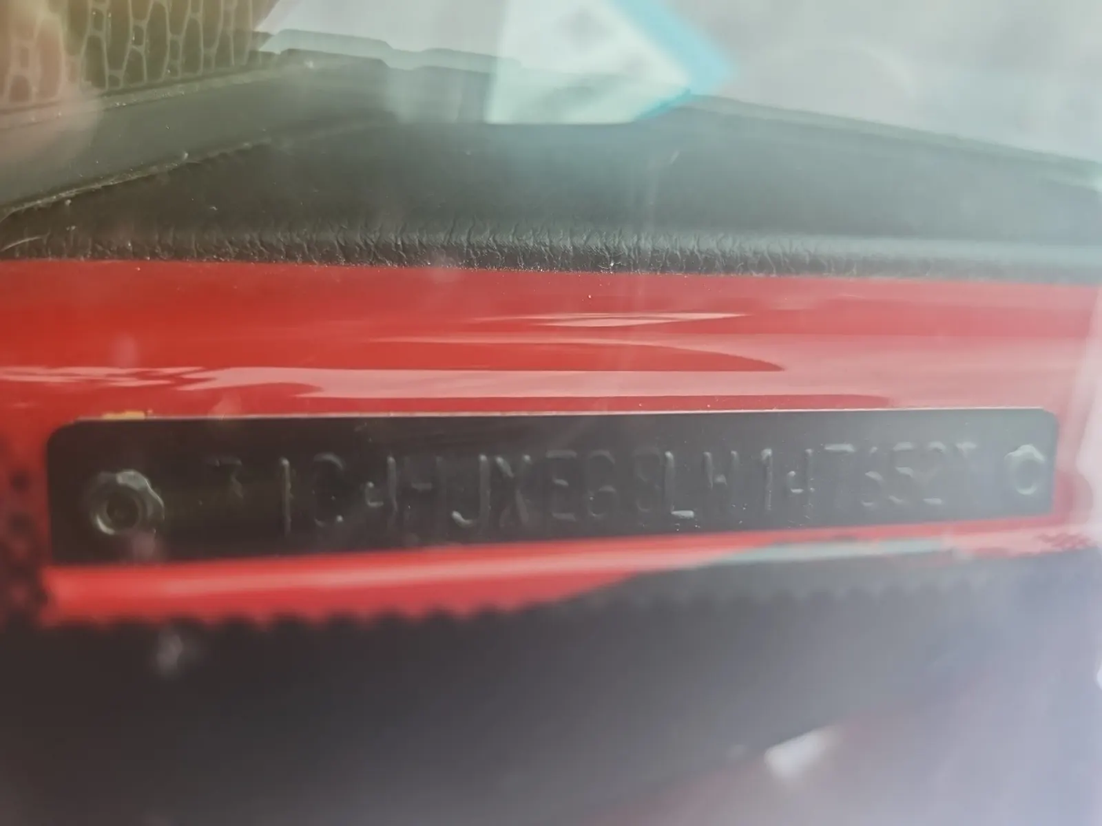 Dash VIN Plate Photo