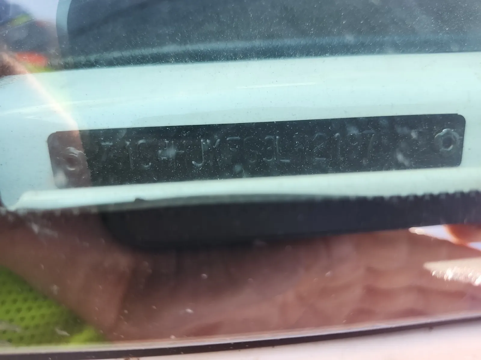 Dash VIN Plate Photo