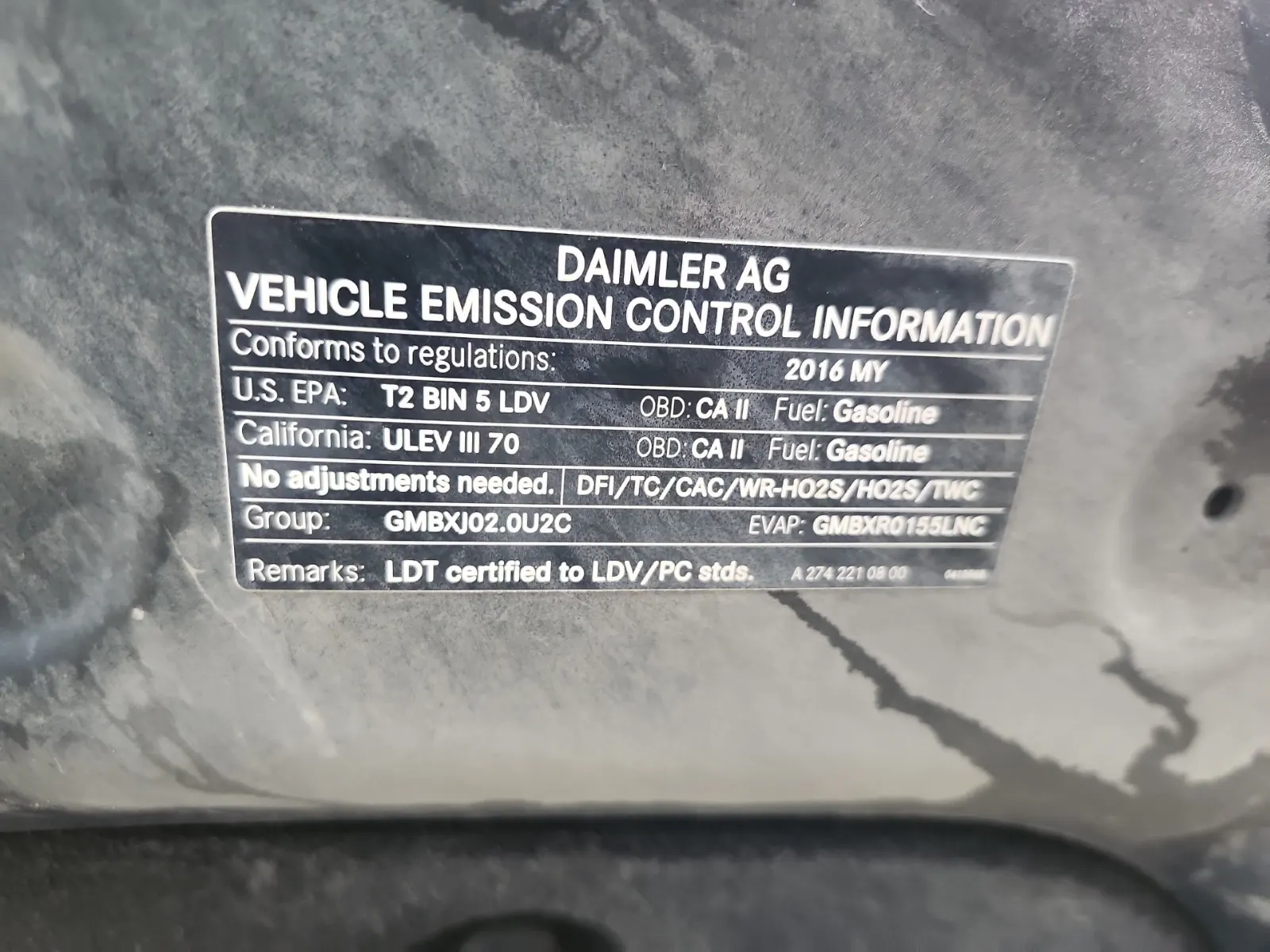 Emission Sticker Photo