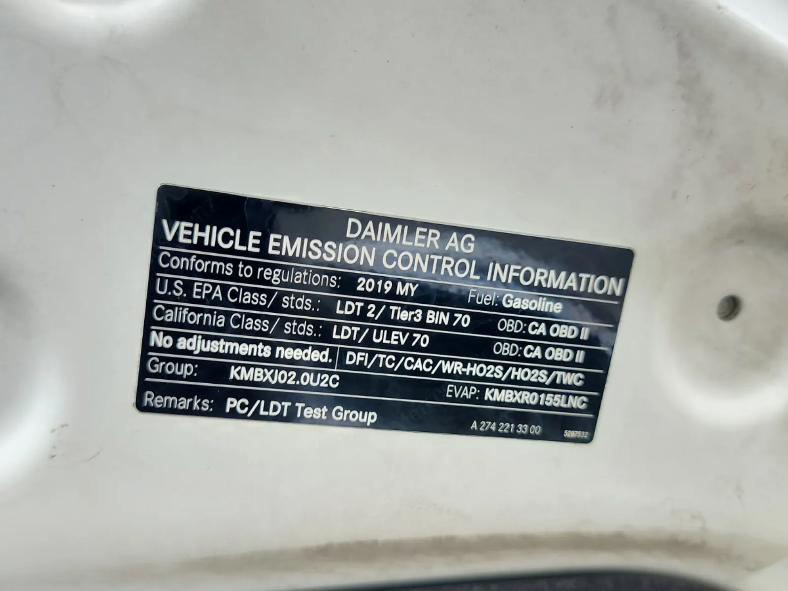 Emission Sticker Photo