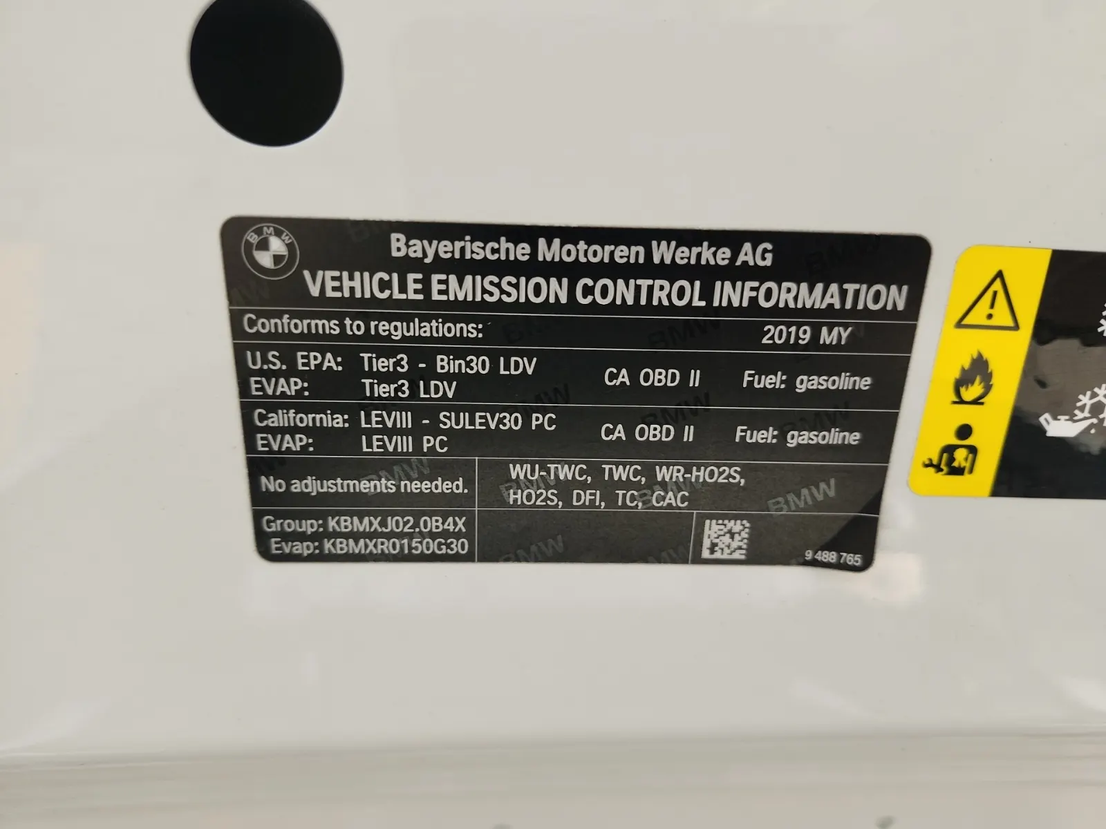 Emission Sticker Photo
