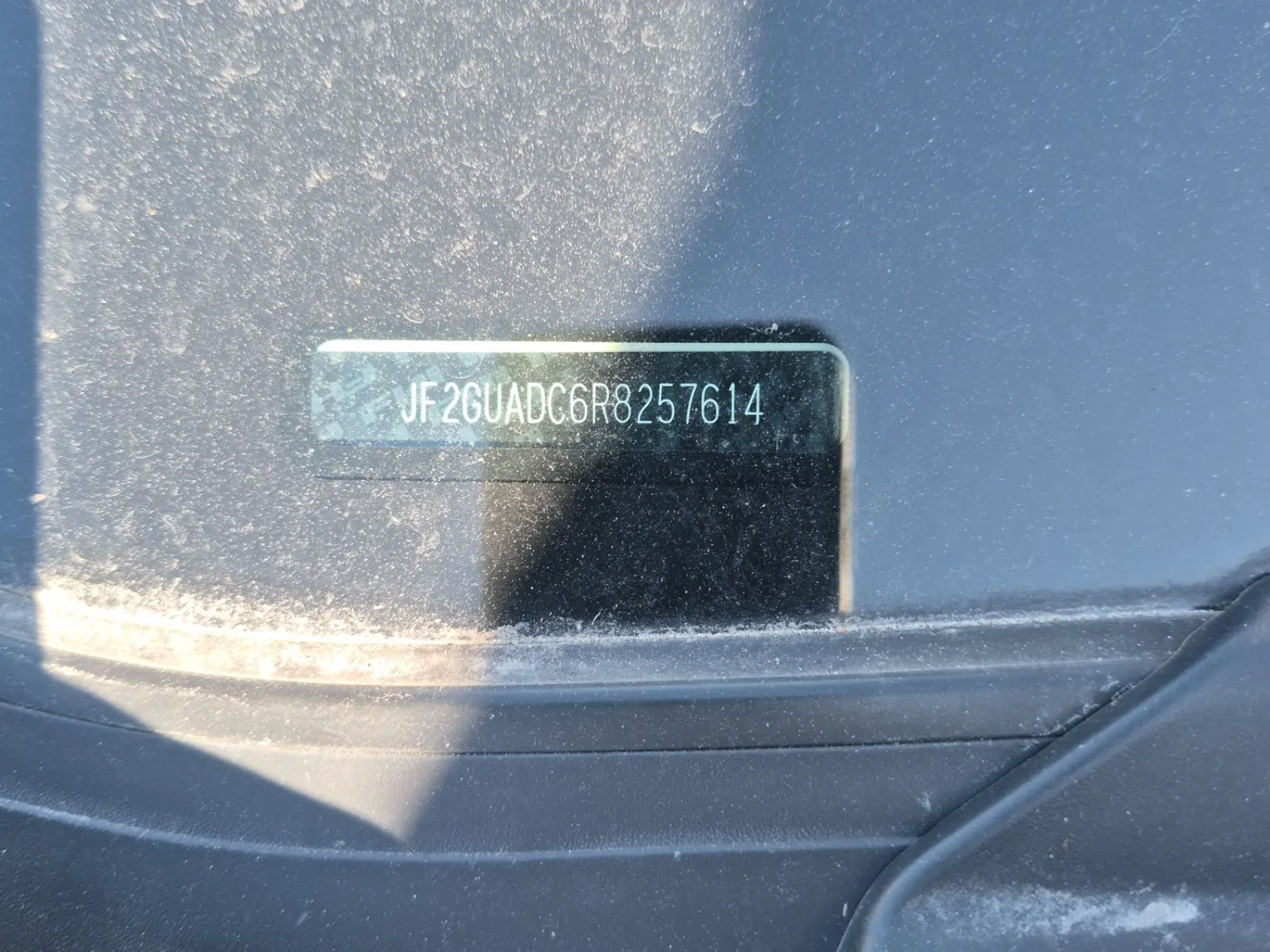 Dash VIN Plate Photo
