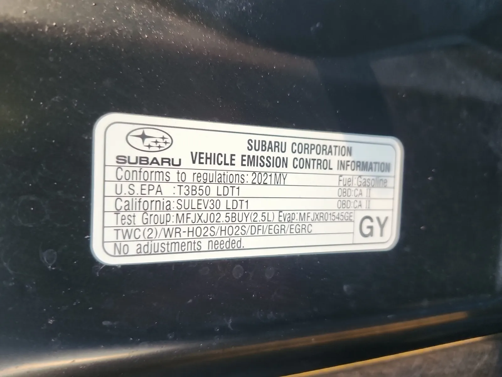 Emission Sticker Photo